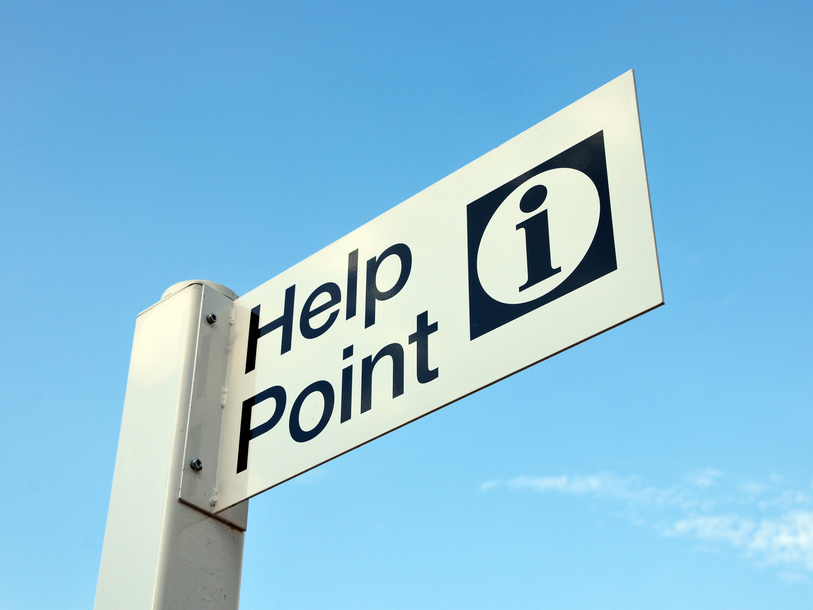 Sign saying Help Point